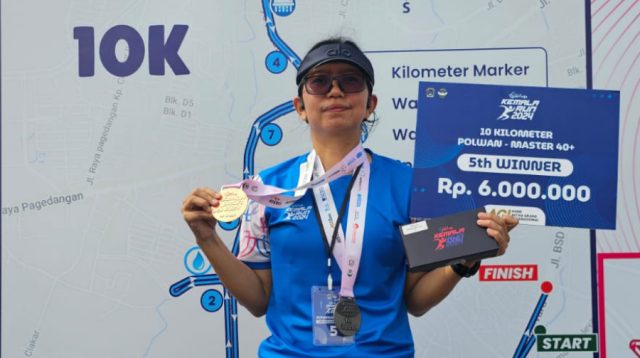 Kemala Run 2024 di ICE BSD, Polwan Metro Tangerang Kota ini Naik Podium Juara Raih Rp6 juta