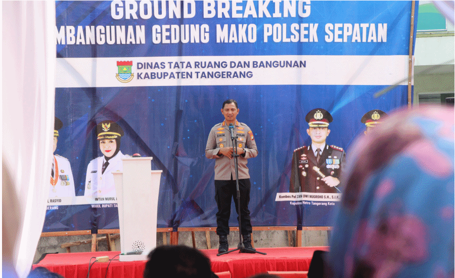 Ground Breaking Gedung Baru Polsek Sepatan, Kapolres Metro Tangerang: Polri Untuk Masyarakat itu Nyata