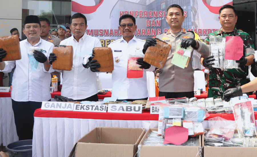 Tiga Bulan, 58 Kasus Narkoba Terungkap di Tangerang, Barang Bukti Dimusnahkan