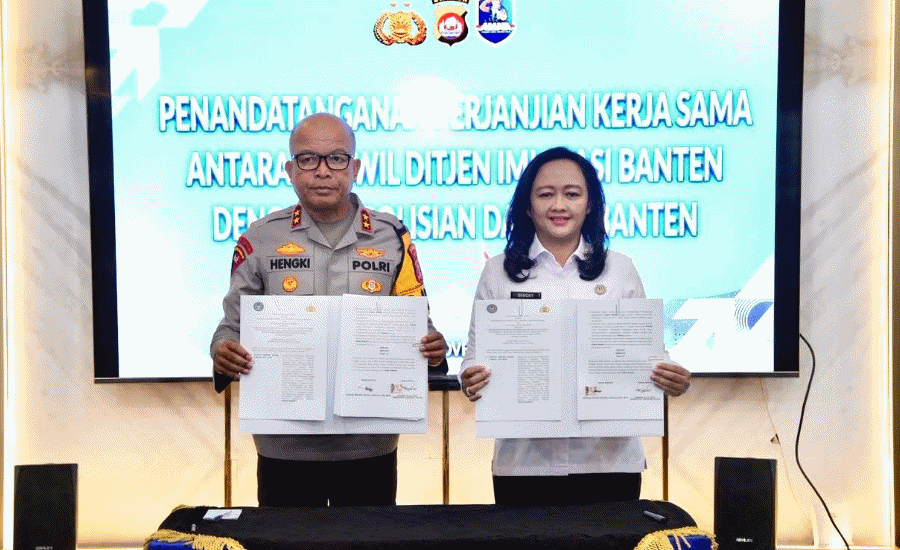 Imigrasi Banten-Polda Banten Teken PKS Perkuat Desa Binaan Cegah TPPO dan TPPM