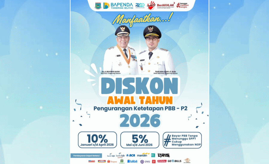 Bapenda Kota Tangsel Hadirkan Program Diskon PBB Awal Tahun