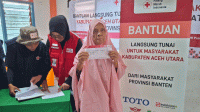 PMI Banten Salurkan Bantuan Tunai Rp1,2 Juta Korban Banjir dan Longsor di Aceh Utara