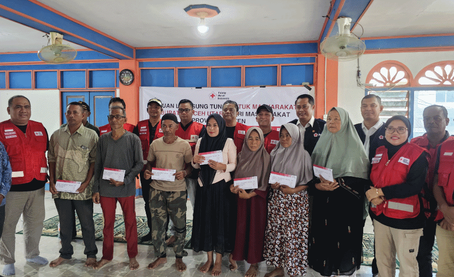 PMI Provinsi Banten Beri Bantuan Uang Tunai Ke 169 Warga Terdampak Bencana di Aceh