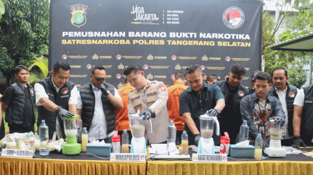 Barang Bukti Narkoba 6,8 Kg Sabu hingga Ekstasi Dimusnahkan Polres Tangsel