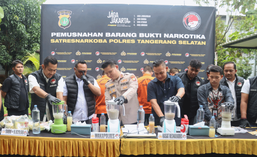 Barang Bukti Narkoba 6,8 Kg Sabu hingga Ekstasi Dimusnahkan Polres Tangsel