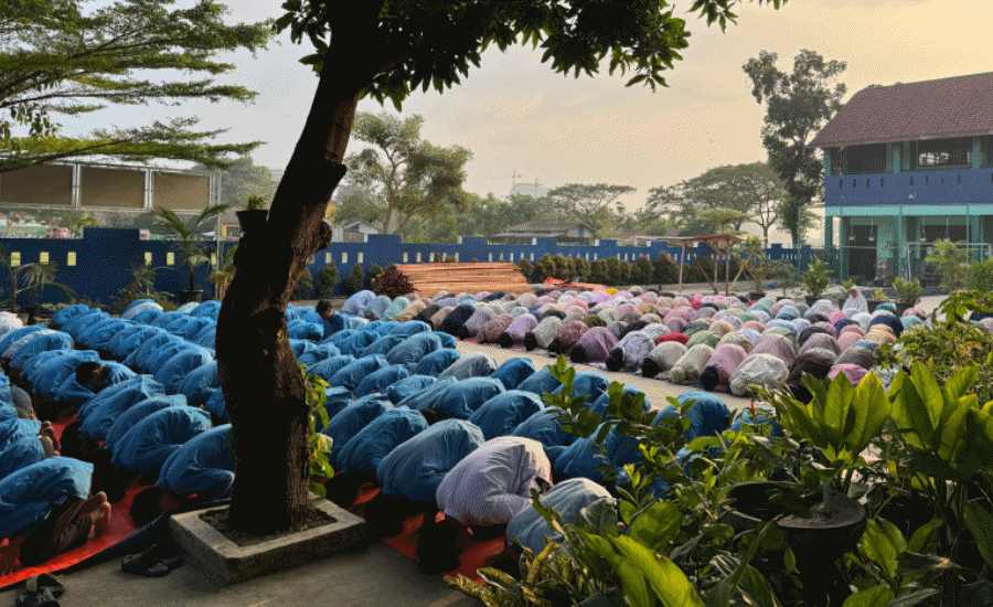 Awali TKA dengan Salat Dhuha, SMPN 2 Kelapa Dua Bangun Ketenangan Siswa