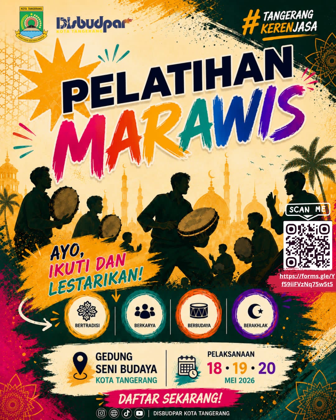 Beri Pelatihan, Disbudpar Kota Tangerang Dorong Remaja Kenali Seni Marawis dan Budaya Islami