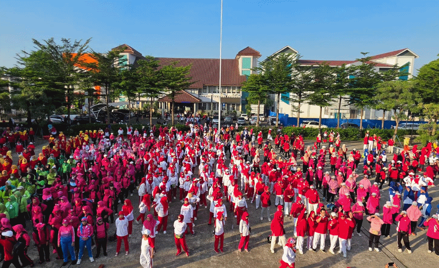 Senam Massal KORMI Kota Tangsel Diikuti Ribuan Peserta, Sehat dan Bahagia