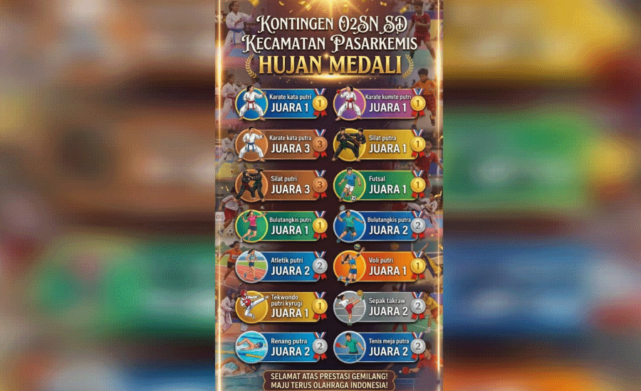 Kontingen O2SN SD Kecamatan Pasar Kemis Borong Medali di Berbagai Cabang Olahraga