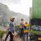 Truk Box Terbakar di Depan Pasar Tanah Tinggi, Polisi Patroli Sigap Padamkan Api