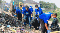 Gerakan Langit Biru, DPC Demokrat Kabupaten Serang Bersihkan Tumpukan Sampah hingga Cek Kesehatan Gratis
