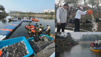 Semarak HUT ke-81 RI, Pemkot Tangerang Tebar 1 Ton Ikan Lele di Situ Gede