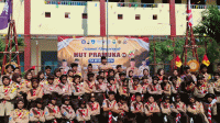 HUT Pramuka ke-65, Siswa SD di Edukasi Tanamkan Kedisiplinan dan Cinta Tanah Air 