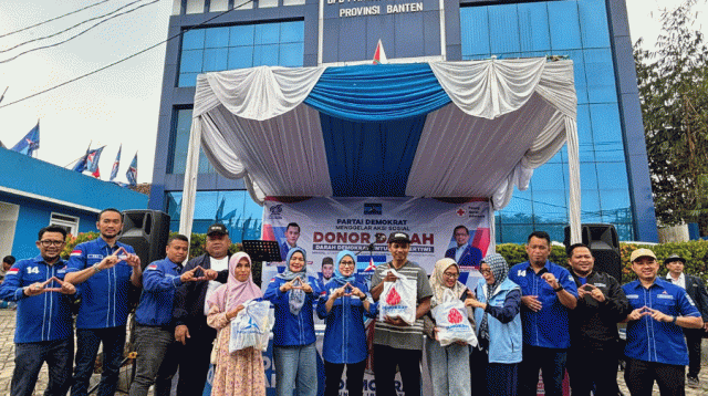 DPC Demokrat Kabupaten Serang Gelar Donor Darah, Bantu Penuhi Kebutuhan Darah Pasien