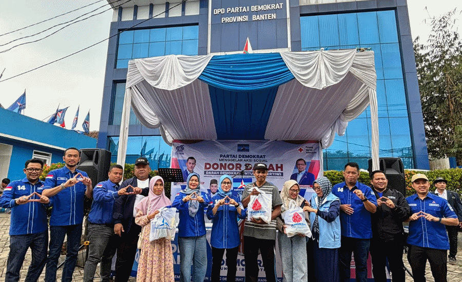 DPC Demokrat Kabupaten Serang Gelar Donor Darah, Bantu Penuhi Kebutuhan Darah Pasien